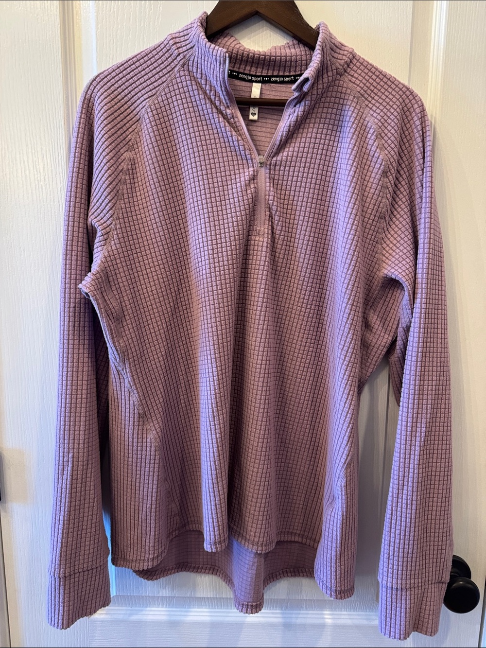 Zenergy Sport by Zella Lavender Quilted Half-Zip Pullover